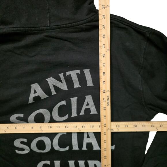 Anti Social Social Club x Undefeated Pullover Hoodie Men’s Large Black BK4598 - Picture 8 of 8